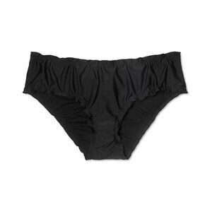 Xhilaration Plus Size Black Hipster Bikini Bottoms 20W/22W Recycled Fabric Women